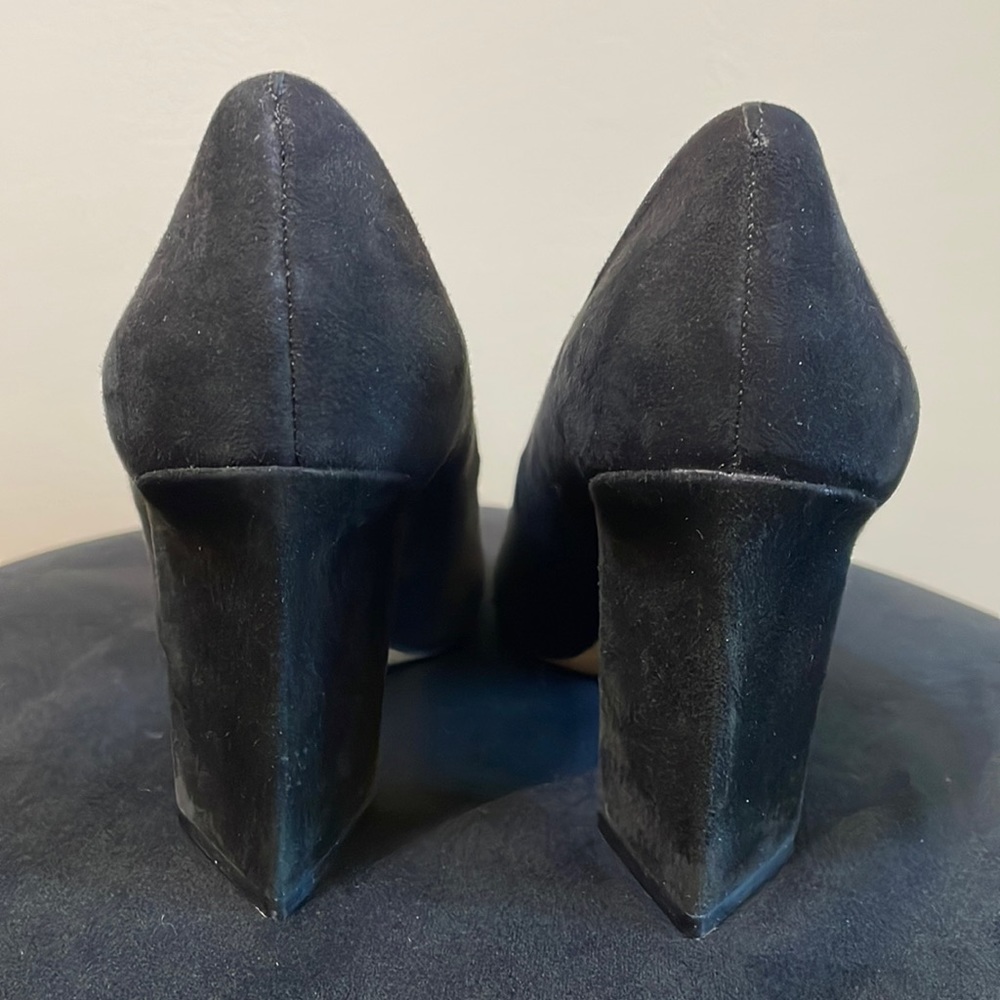 Vince Camuto Suede Pointy Toe High Heel Size 8 Black - Picture 12 of 14